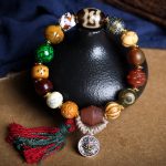 Yak Bone Multi-Treasure Bracelet with Dzi Bead