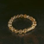Vintage Citrine Round Bead Bracelet