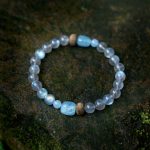 Aquamarine & Gray Moonstone Bracelet for Hope & Light
