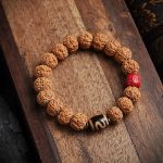 Rudraksha, Cinnabar & Dzi Bead Bracelet