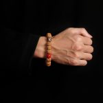 Rudraksha, Cinnabar & Dzi Bead Bracelet