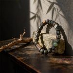 Dragon Blood Stone & Hetian Jade Bracelet
