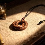 Jujube Wood Qiankun Ring Yin-Yang Pendant