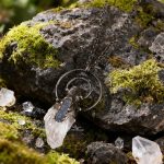 Natural Crystal Raw Stone Pendant with Artistic Metal Setting