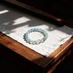 Aquamarine, Green Auralite & Prehnite Bracelet for Stress Relief