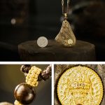 Vintage Wood Pendant Necklace for Wealth and Blessings