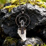 Natural Crystal Raw Stone Pendant with Artistic Metal Setting