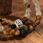 Lucky Blessing Black Silver Obsidian & Gray Moonstone Bracelet