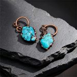 Copper Dyed Natural White Turquoise Pendant