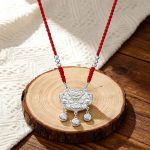 Baby Silver Longevity Lock Pendant with Koi Fish & Lotus Design