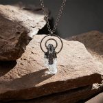Natural Crystal Raw Stone Pendant with Artistic Metal Setting