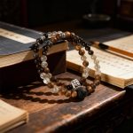 Lucky Blessing Black Silver Obsidian & Gray Moonstone Bracelet