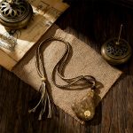 Vintage Wood Pendant Necklace for Wealth and Blessings