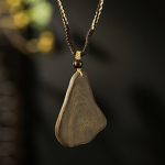 Vintage Wood Pendant Necklace for Wealth and Blessings