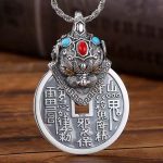 Pixiu Mountain Ghost Coin Pendant Ethnic Style Necklace