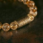 Vintage Citrine Round Bead Bracelet