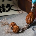 Rudraksha Bracelet with Olive Pit Pendant