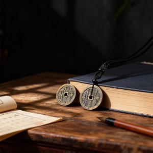 Antique Mountain Ghost Coin Pendant