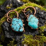 Copper Dyed Natural White Turquoise Pendant