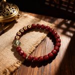 Hand-Embedded Cinnabar-Offering Moon and Star Bodhi Bracelet