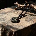 Golden Obsidian Double Dragon Pendant