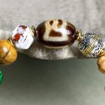 Yak Bone Multi-Treasure Bracelet with Dzi Bead