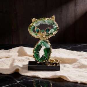 Green Crystal Lucky Cat Ornament