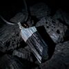 Natural Black Tourmaline Raw Stone Pendant