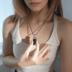 Natural Black Tourmaline Raw Stone Pendant