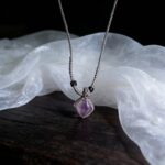 Handmade Macramé Natural Amethyst Raw Stone Pendant