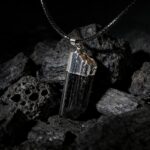 Natural Black Tourmaline Raw Stone Pendant