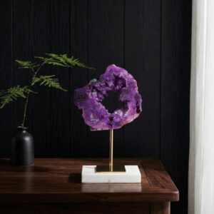 Amethyst Geode Circle Fortune Ornament