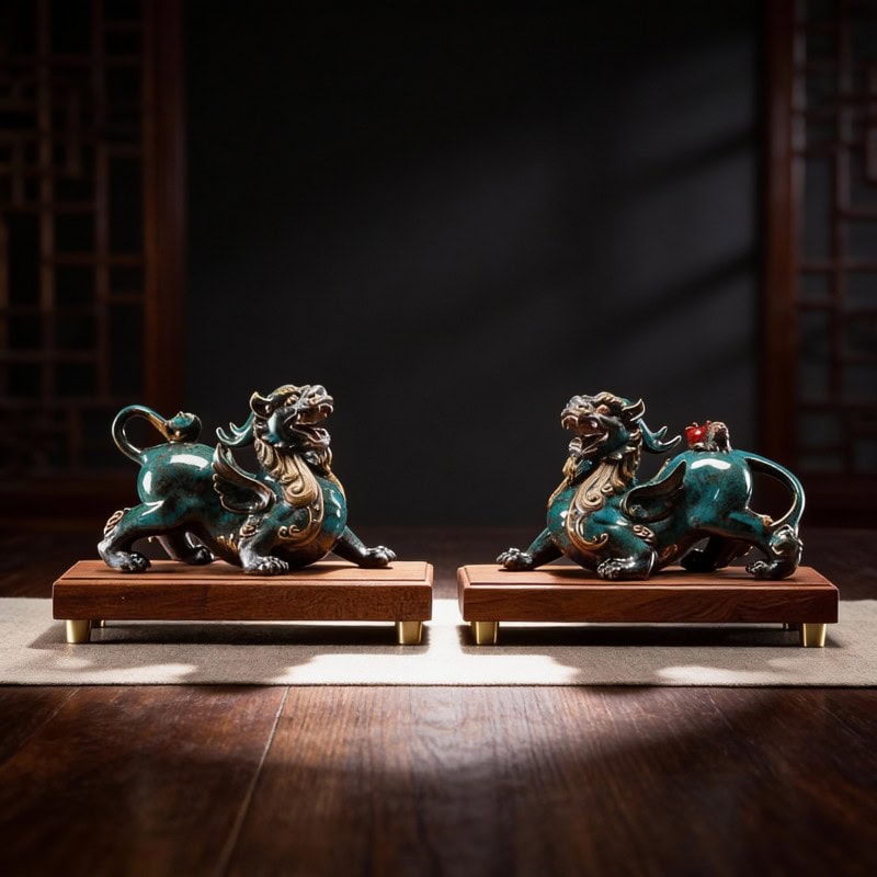 Fortune-Attracting Pixiu Ornament Pair