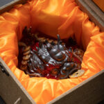 Red Glazed Ceramic Wealth Toad Ornament