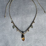 Citrine Scepter Handmade Macramé Necklace