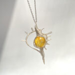 Handmade Wire-Wrapped Natural Citrine Pendant