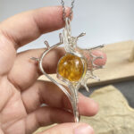 Handmade Wire-Wrapped Natural Citrine Pendant
