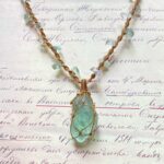 Handmade Macramé Natural Green Fluorite Pendant