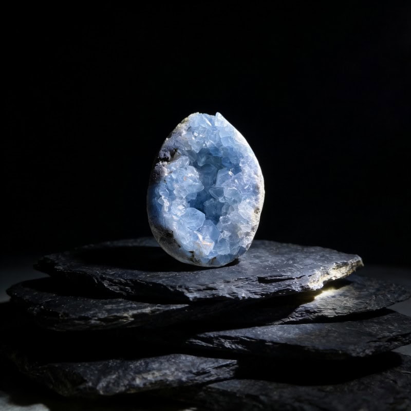 Blue Quartz Geode Paperweight