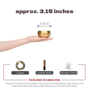 Brass Singing Bowl Meditation Sound Bowl - approx. 3.15 inches (8cm)