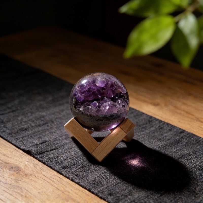 Natural Amethyst Geode Sphere
