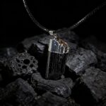 Natural Black Tourmaline Raw Stone Pendant