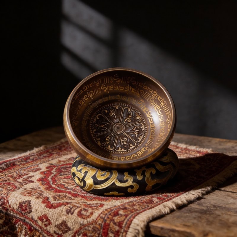 Nepalese Hand-Carved Mantra Singing Bowl