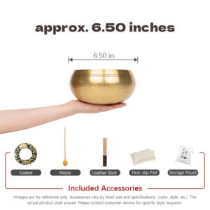 Brass Singing Bowl Meditation Sound Bowl - approx. 6.50 inches (16.5cm)