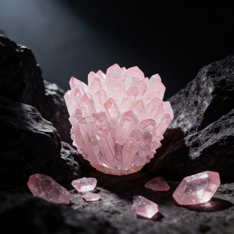 Pink Aura Crystal Cluster