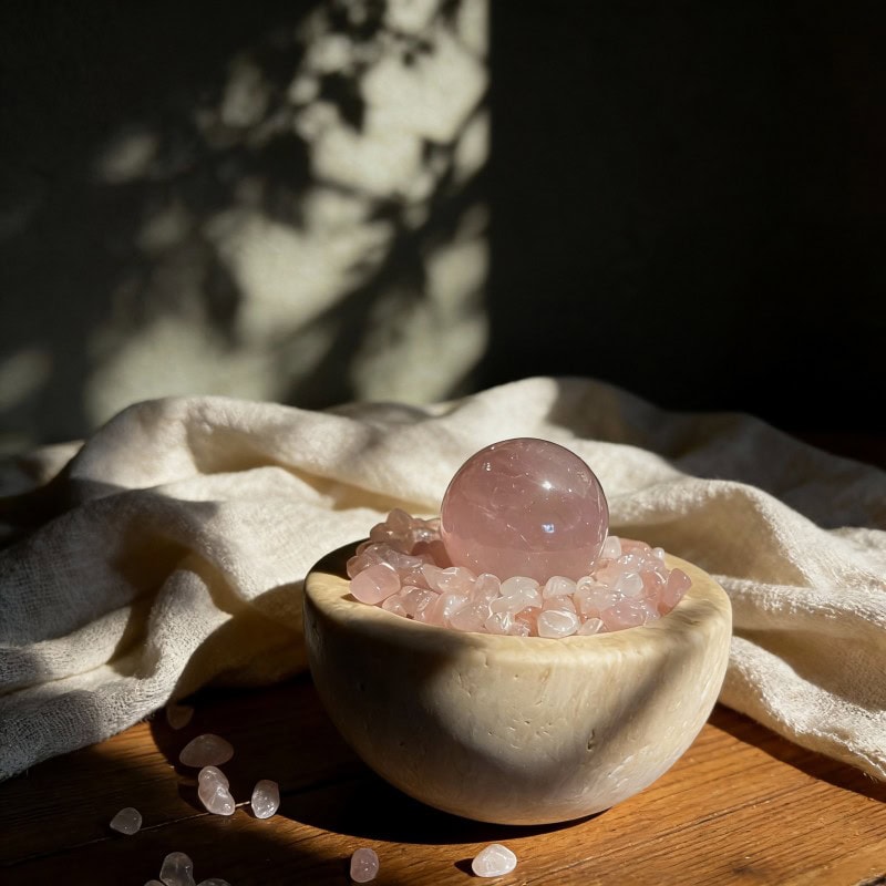 Rose Quartz Sphere Energy Bowl