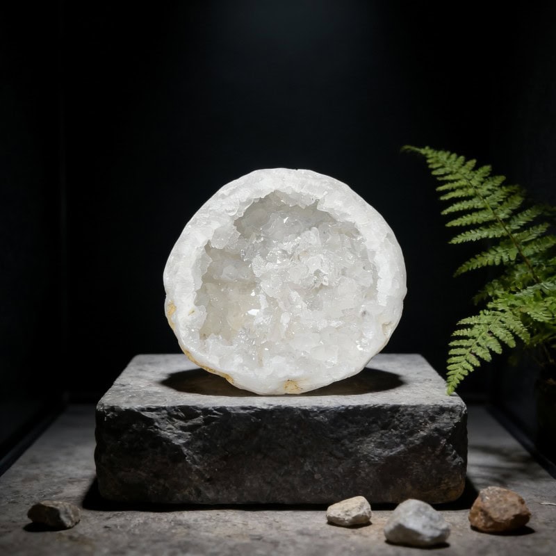 White Quartz Geode Paperweight