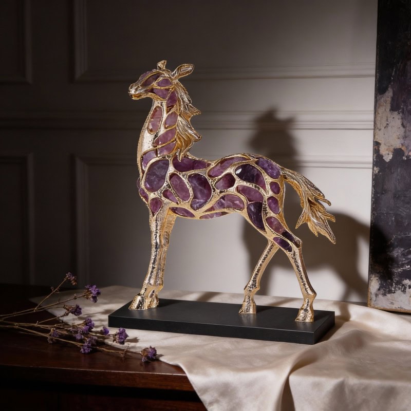 Amethyst Horse Sculpture