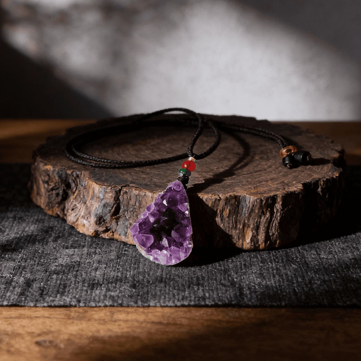 Amethyst Cluster Teardrop Pendant