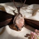 Natural Pink Crystal Handmade Wire-Wrapped Pendant